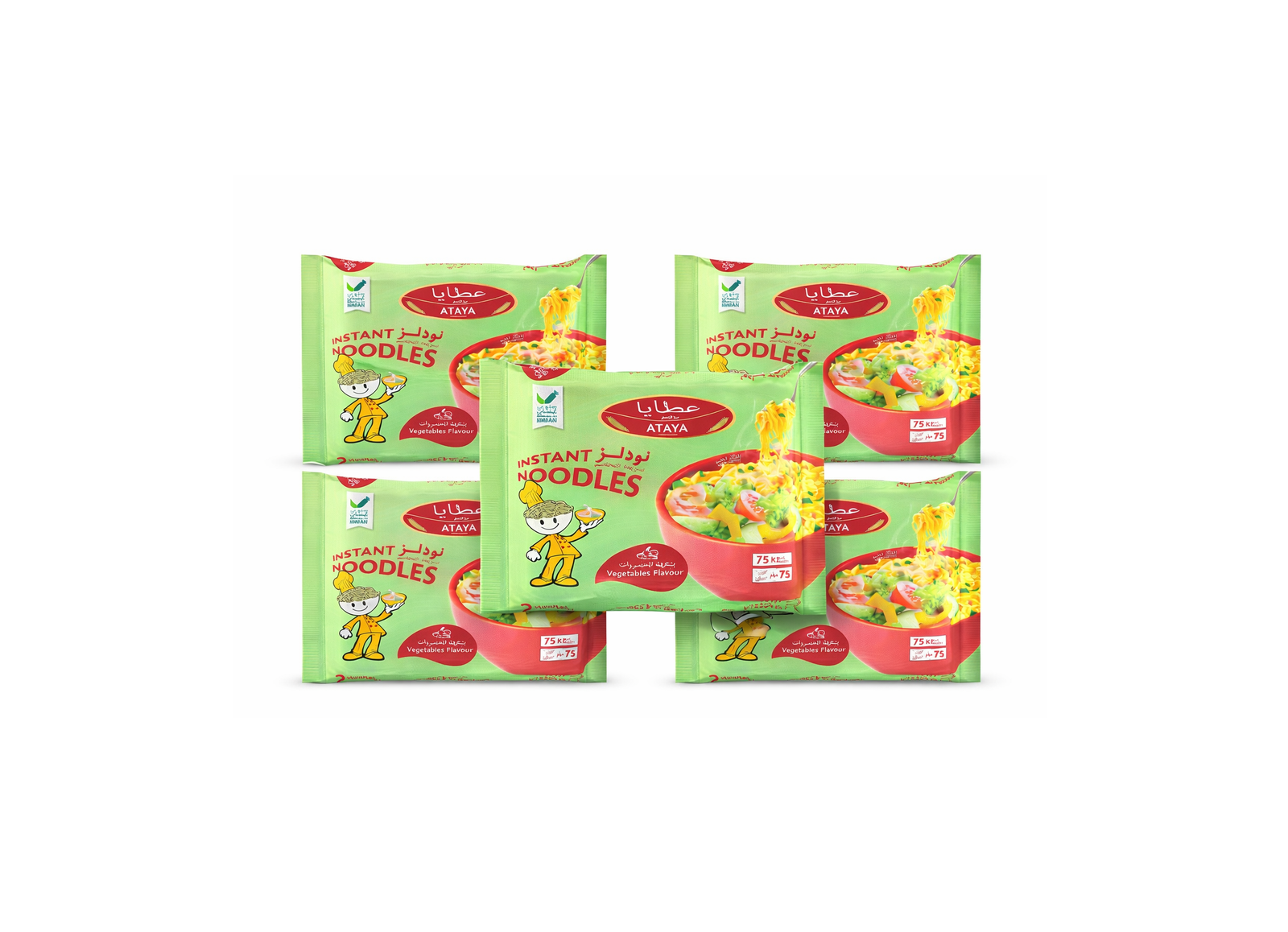 Ataya Instant Noodles Vegetable Flavour (40 Packs – 5×8)