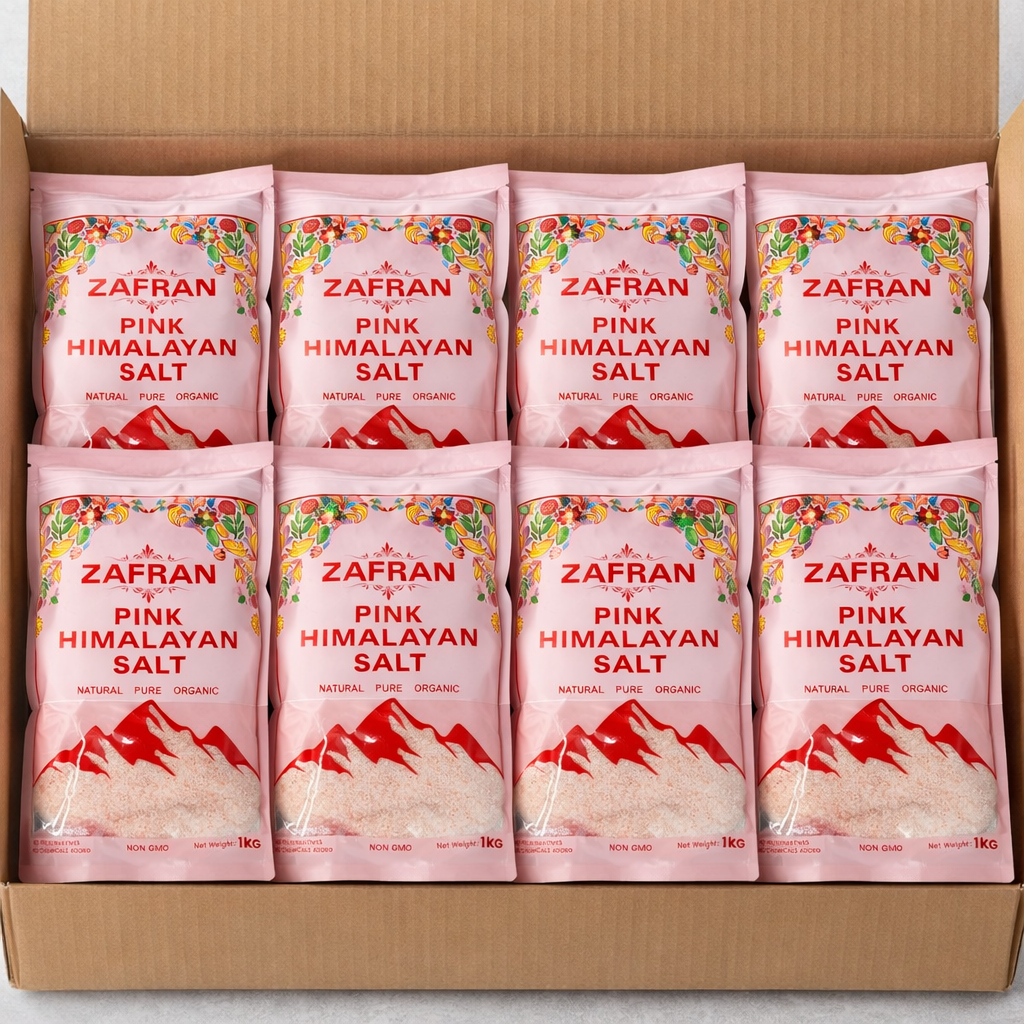 Zafran Pink Himalayan Salt 1KG – Pack of 12