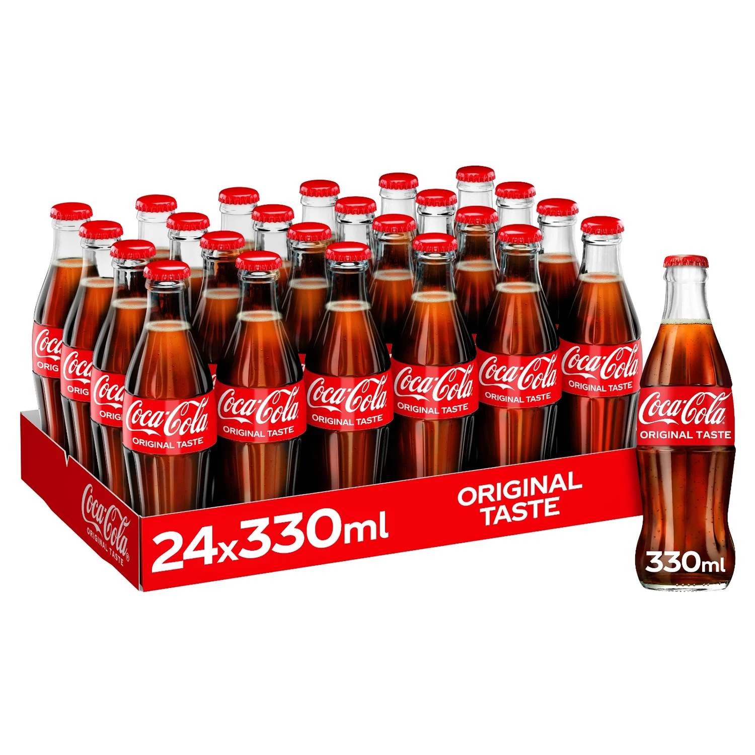 Coca-Cola Glass Bottles - 330ml (24 PACK)