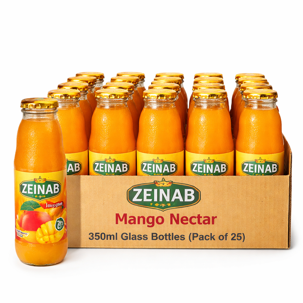 Zeinab 350ml Mango - Natural Nectar Mango Drink – 350ml Glass Bottle (Pack of 24)