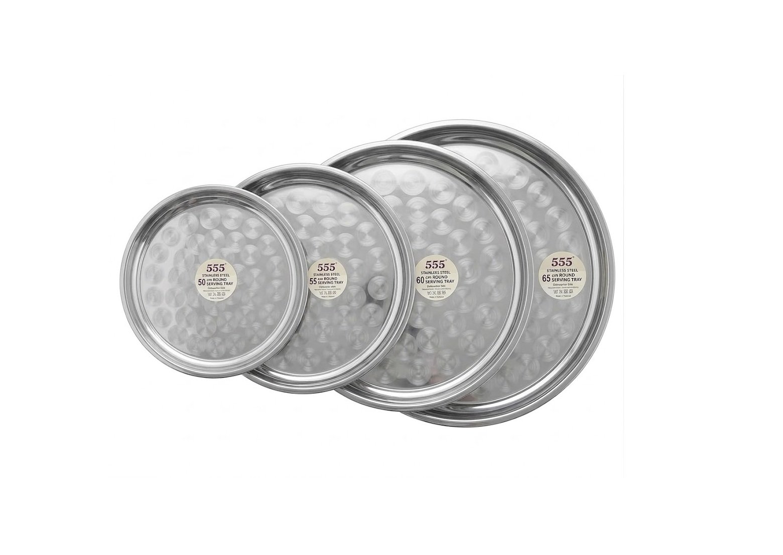Serving Tray - 555 Stainless Steel Round (40,45,50,55,60-65cm) - Image 3